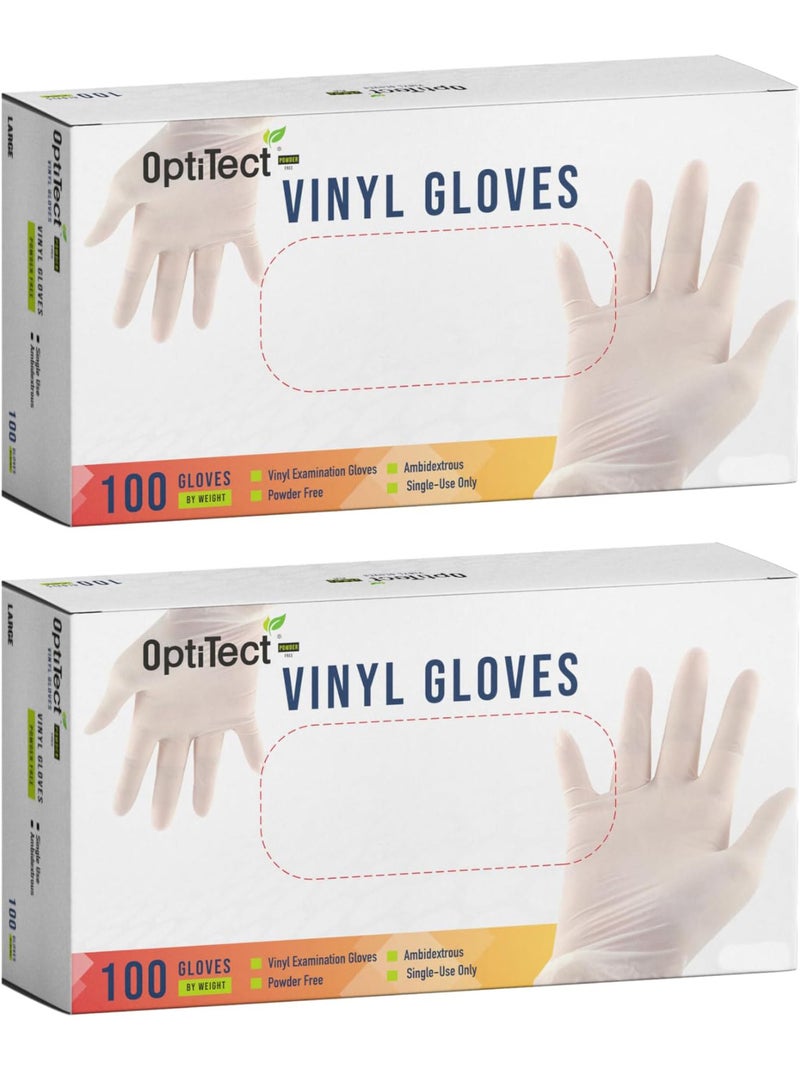 OptiTect Pack Of 2 OptiTect 100-Piece Powder-free Vinyl Gloves Medium - Image 1