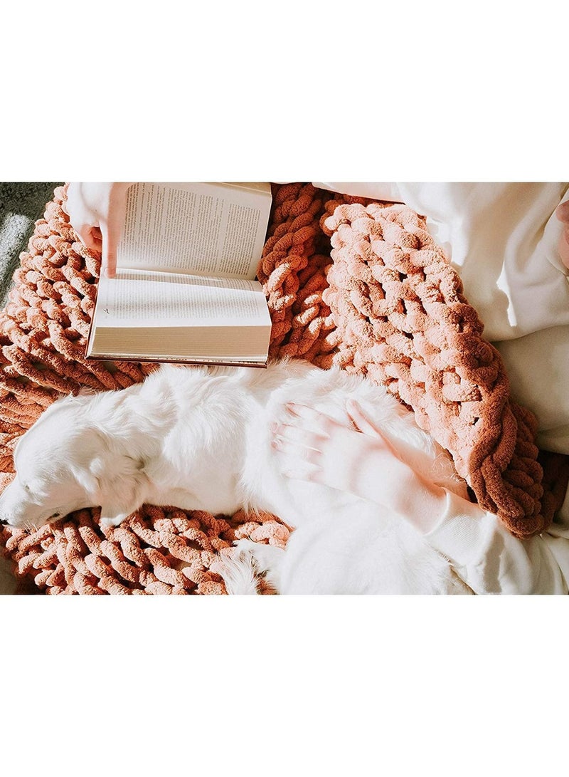 Y&D 2Pcs Knitting Yarn Big Chunky Chenille for DIY Arm Hand Spin Blanket Hat Scarf Bag  - Image 4
