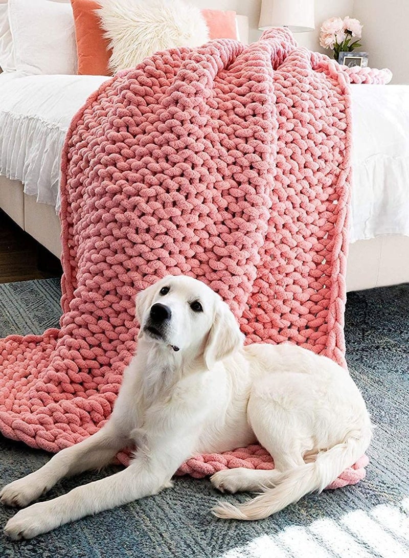Y&D 2Pcs Knitting Yarn Big Chunky Chenille for DIY Arm Hand Spin Blanket Hat Scarf Bag  - Image 5