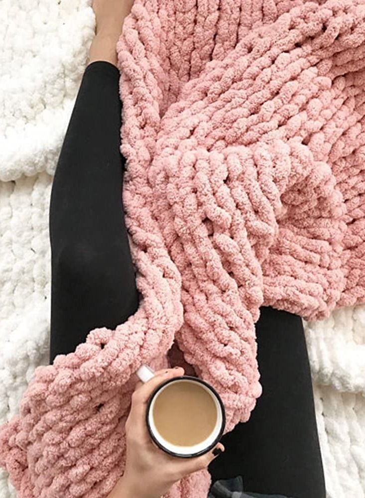 Y&D 2Pcs Knitting Yarn Big Chunky Chenille for DIY Arm Hand Spin Blanket Hat Scarf Bag  - Image 2