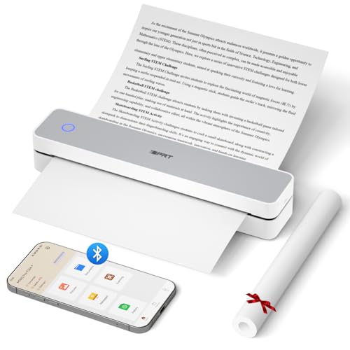 iDPRT Portable Thermal Printer MT610 Pro Wireless for Travel 300DPI Bluetooth Inkless Printer Support 85 X 11 US Letter A4A5 Thermal Paper for Home Compatible with iOS Android Laptop White - Image 1