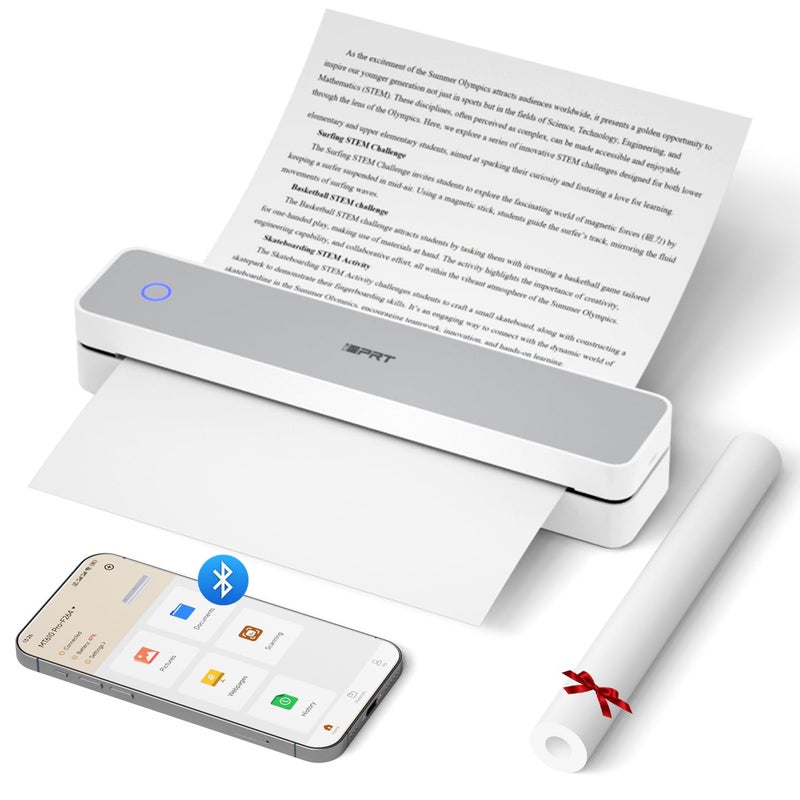 iDPRT Portable Thermal Printer MT610 Pro Wireless for Travel 300DPI Bluetooth Inkless Printer Support 85 X 11 US Letter A4A5 Thermal Paper for Home Compatible with iOS Android Laptop White - Image 2