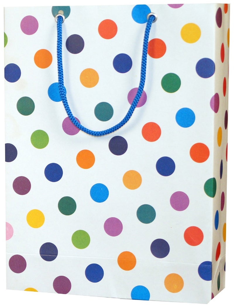 Arrow Paper Bags, Dots,28cm H x 20cm W x 7.5cm B (Pack of 40) - Image 1