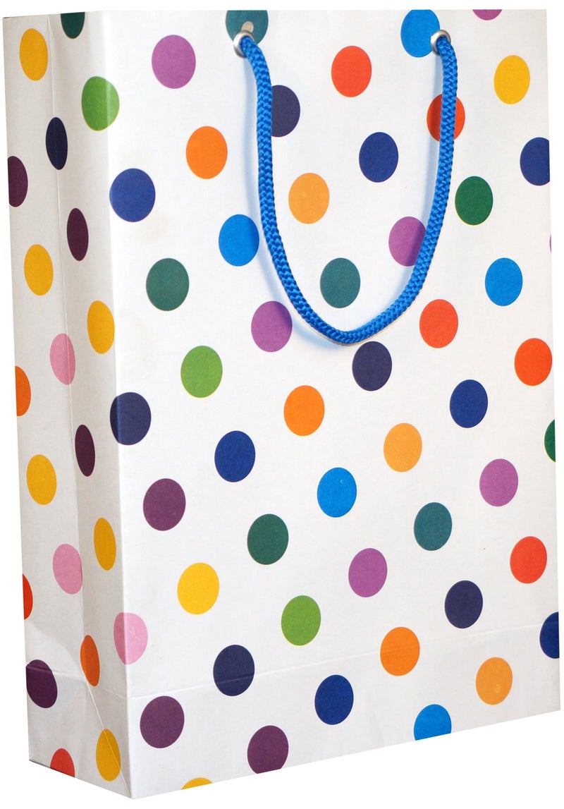 Arrow Paper Bags, Dots,28cm H x 20cm W x 7.5cm B (Pack of 40) - Image 2