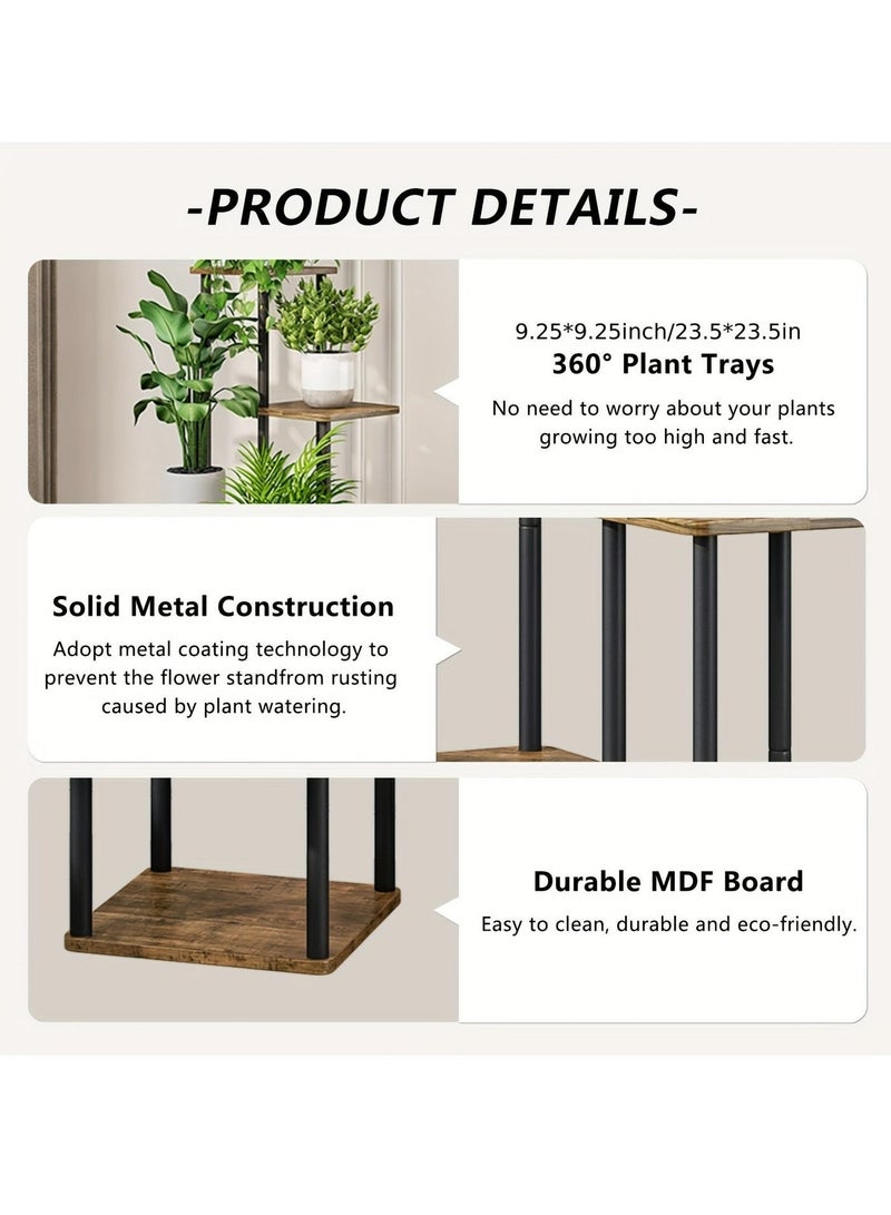 Sisily Plant Stand 5 Tier Indoor Metal Flower Shelf for Multiple Plants Corner Tall Flower Holders for Patio Garden Living Room Balcony Bedroom - Image 2