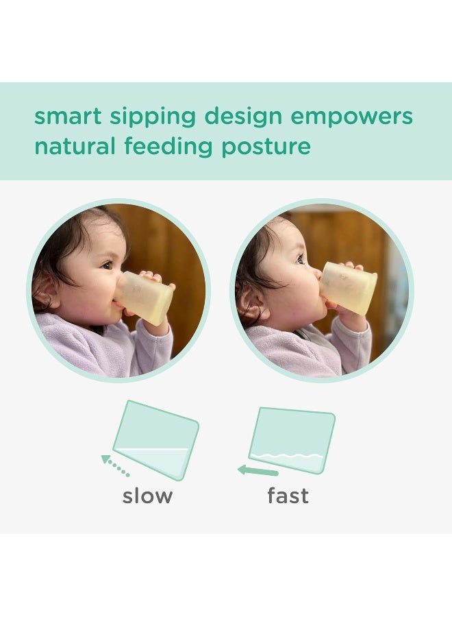 Olababy First Drinking Cup, Clear Sense 100% Silicone Learning Cup for Infants - Image 4