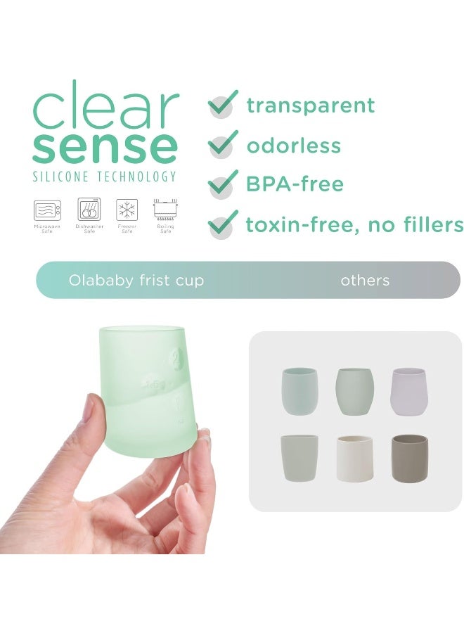 Olababy First Drinking Cup, Clear Sense 100% Silicone Learning Cup for Infants - Image 5