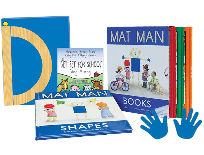 Handwriting Without Tears Learning Without Tears Build Mat Man Kit Age 4Preschool Handwriting Without Tears Wood Letter Pieces Sing Along CD Poster Mat Man Hands School Home Sensory Motor Skills - Image 1