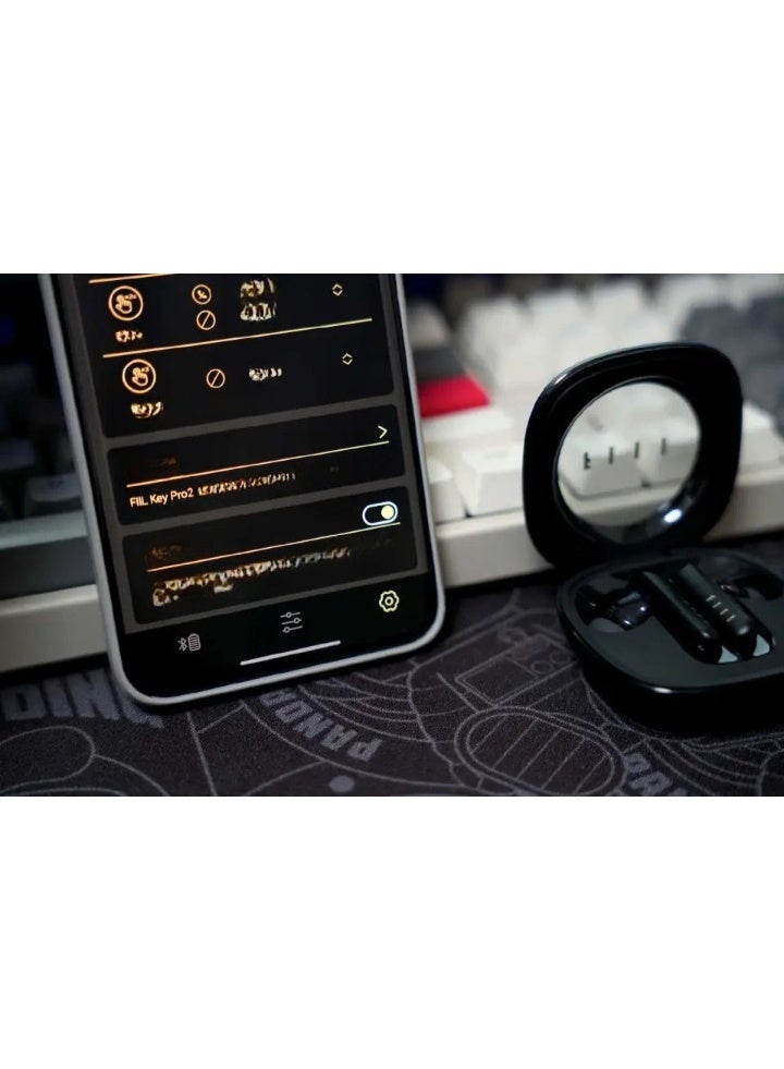 فيل سماعات أذن FIIL Key Pro 2 اللاسلكية ANC، سماعات أذن بخاصية إلغاء الضوضاء النشطة 40 ديسيبل، وقت تشغيل 30 ساعة، مقاومة للماء IPX5، اتصال متعدد النقاط بتقنية بلوتوث 5.4، سماعة أذن TWS بلوتوث - أسود. - Image 5
