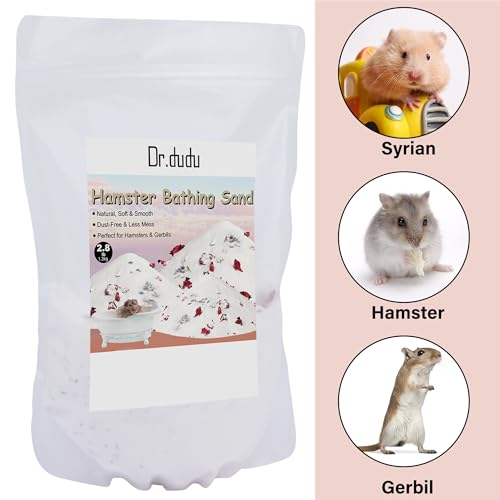 DR.DUDU Hamster Bath Sand, 2.8lb Dust Free Desert Sand or Potty Litter Sand for Hamster Chinchillas Gerbil Syrian Mice Small Animals (White, Flower Smell) - Image 4