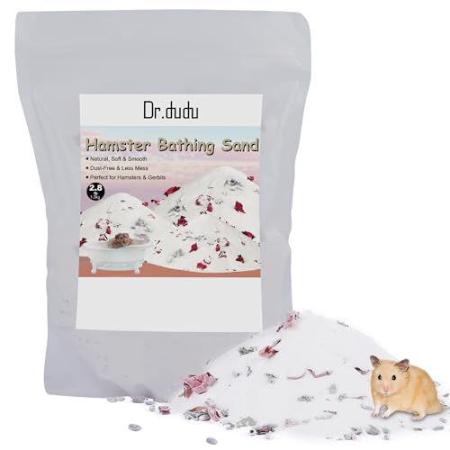 DR.DUDU Hamster Bath Sand, 2.8lb Dust Free Desert Sand or Potty Litter Sand for Hamster Chinchillas Gerbil Syrian Mice Small Animals (White, Flower Smell) - Image 1