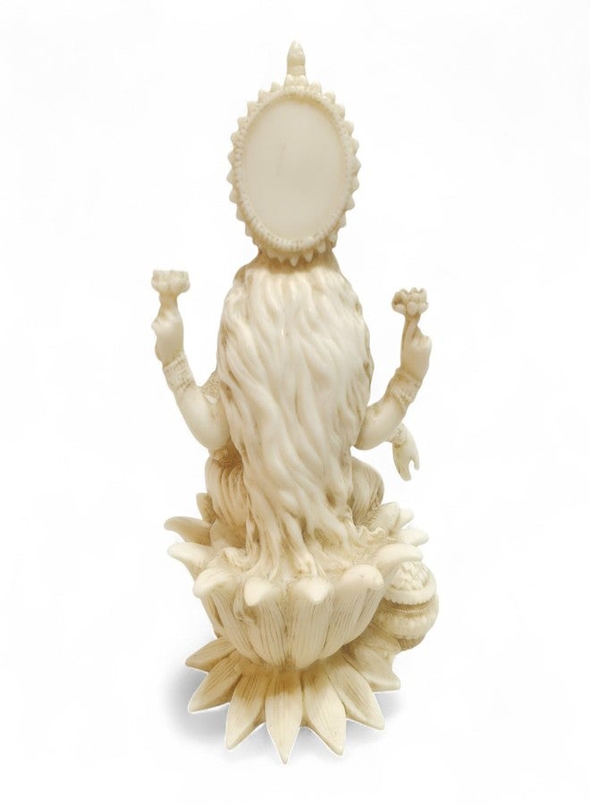 PAPILON Marble Dust Laxmi Idol Statue for Home Puja | Goddess Laxmi Murti Showpiece for Temple Pooja Room Diwali Decoration Gifts for Family Friends - Image 4