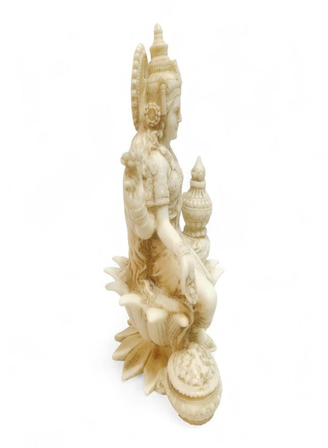 PAPILON Marble Dust Laxmi Idol Statue for Home Puja | Goddess Laxmi Murti Showpiece for Temple Pooja Room Diwali Decoration Gifts for Family Friends - Image 3