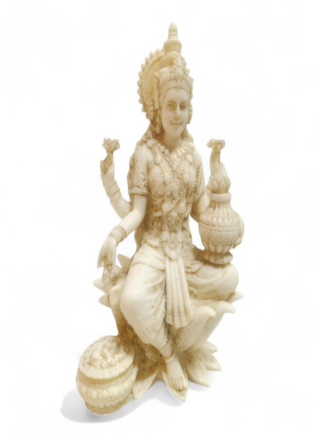 PAPILON Marble Dust Laxmi Idol Statue for Home Puja | Goddess Laxmi Murti Showpiece for Temple Pooja Room Diwali Decoration Gifts for Family Friends - Image 2