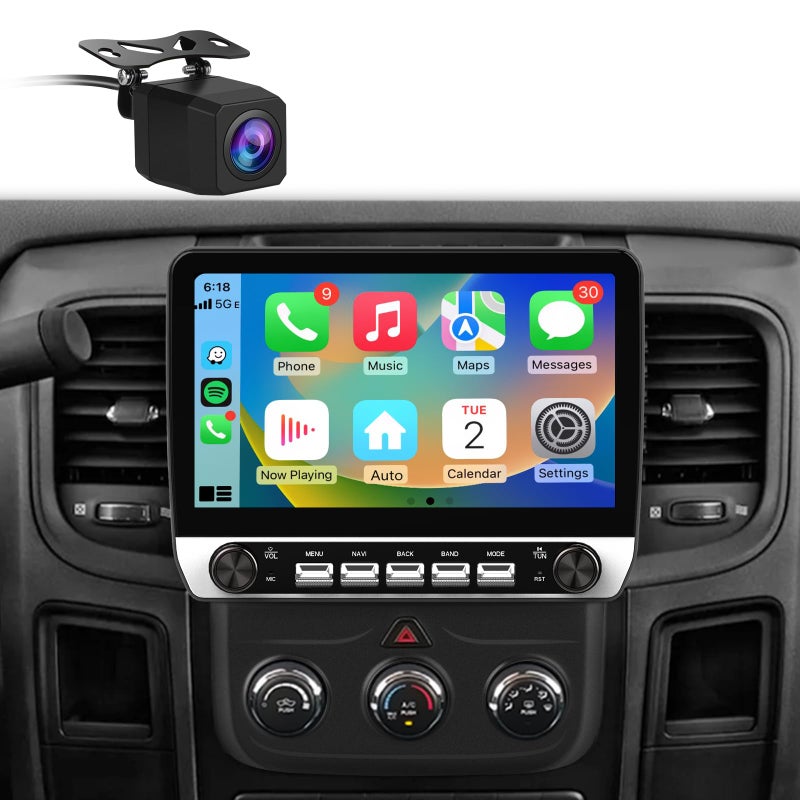 Votheon 10.1" Car Radio Stereo for Dodge RAM 1500 2500 3500 2013-2018 | Android 13 Quad-Core | 2GB+64GB | CarPlay Android Auto | WiFi Bluetooth GPS | FM AM RDS DSP | SWC | Backup Camera - Image 1