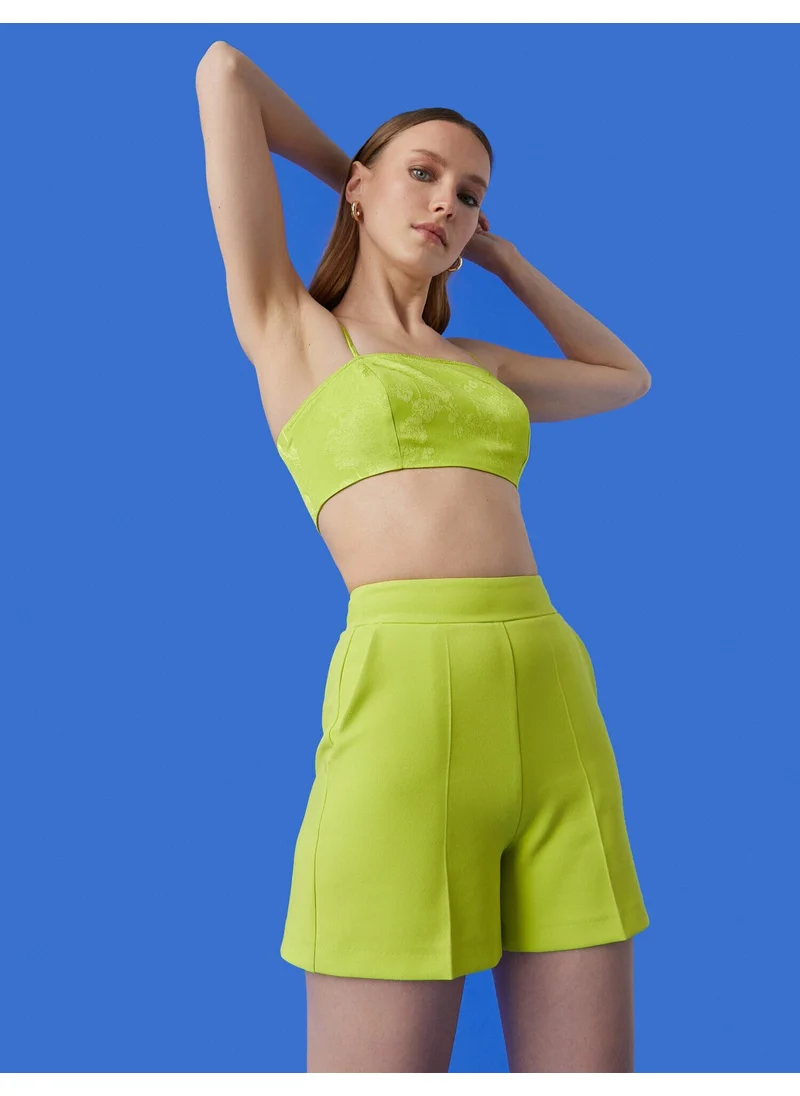 KOTON Thin Strap Jacquard Crop Undershirt