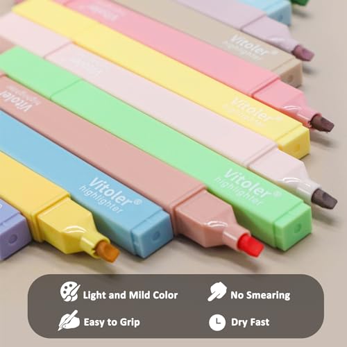 Vitoler 20Pcs Highlighters,Pastel Highlighters Set,Assorted Morandi Color Highlighter, Chisel Tip Bible Highlighter for School Office Supplies - Image 4