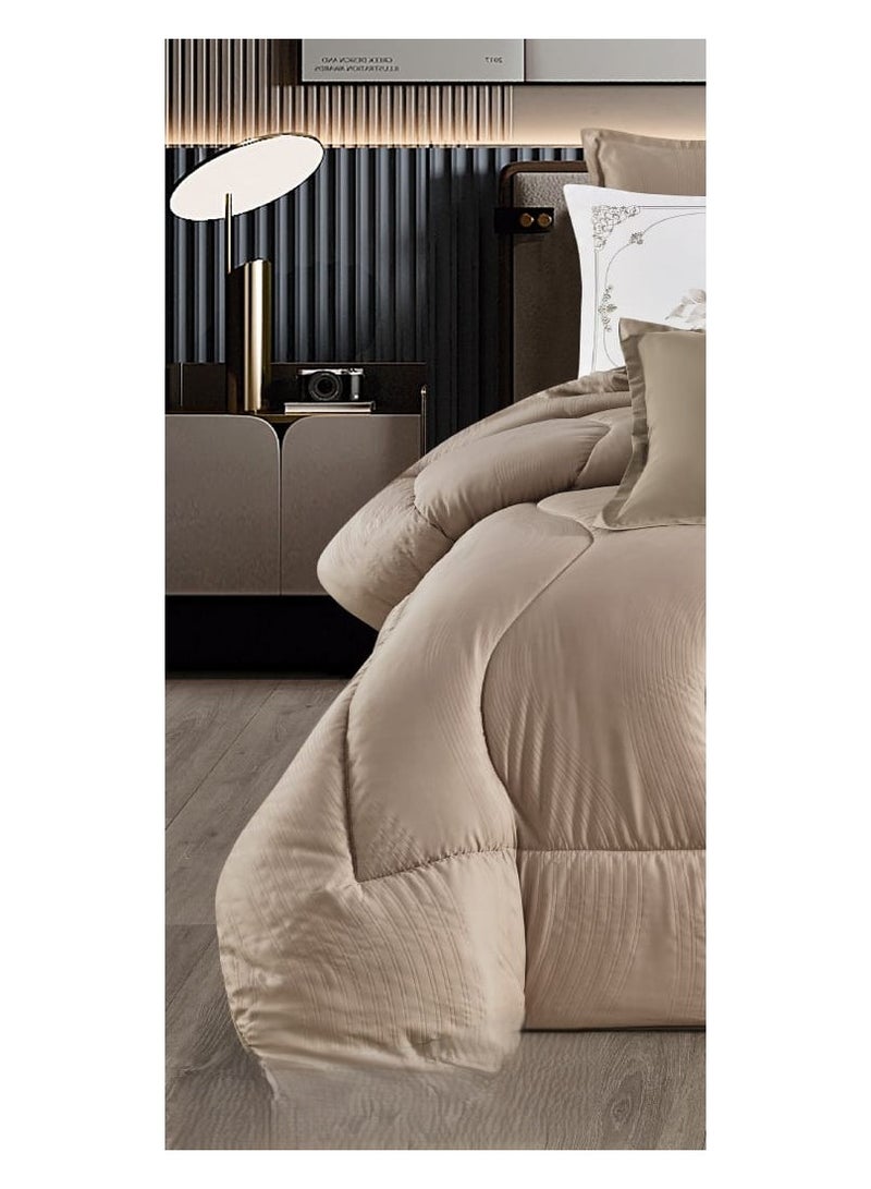 مون مفرش سرير نفر ونص 4 قطع فخم ملكي بنمط النقش ليضيف الجمال والاناقة الى غرفتك مايكروفايبر لحاف مقاس 170*220 سم - Image 2