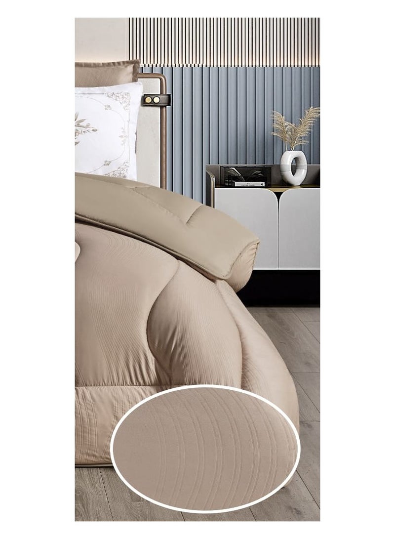 مون مفرش سرير نفر ونص 4 قطع فخم ملكي بنمط النقش ليضيف الجمال والاناقة الى غرفتك مايكروفايبر لحاف مقاس 170*220 سم - Image 4