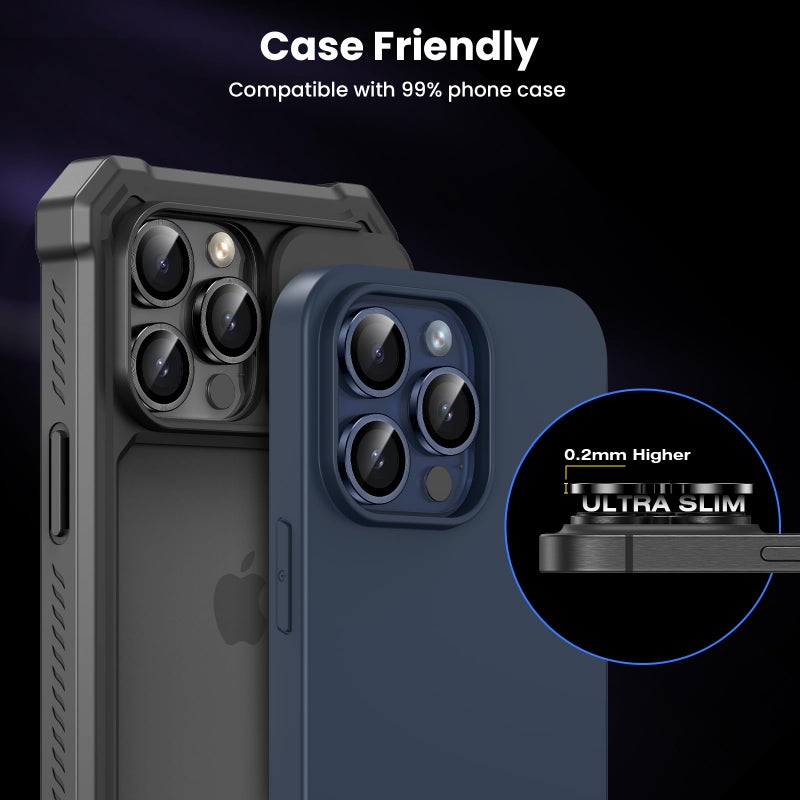 Tensea for iPhone 15 Pro/iPhone 15 Pro Max Camera Lens Protector, 9H Tempered Glass Camera Cover Screen Protector, Metal Individual Ring for iPhone 15 Pro Max 6.7 inch iPhone 15Pro 6.1 inch 2023 - Image 5