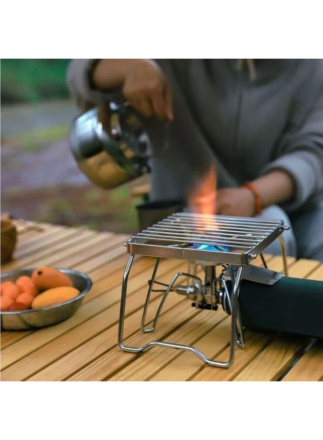 إسكدنيا حامل طهي فولاذي مقاوم للصدأ قابل للطي للشواء في المخيمات لرحلات التخييم والتنزه في الهواء الطلق - Image 5