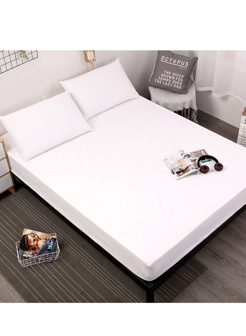 Sharpdo Waterproof Fitted Sheet,Machine Washable,Solid Color Mattress Protector, Urine Care Sheet,Grey - Image 1