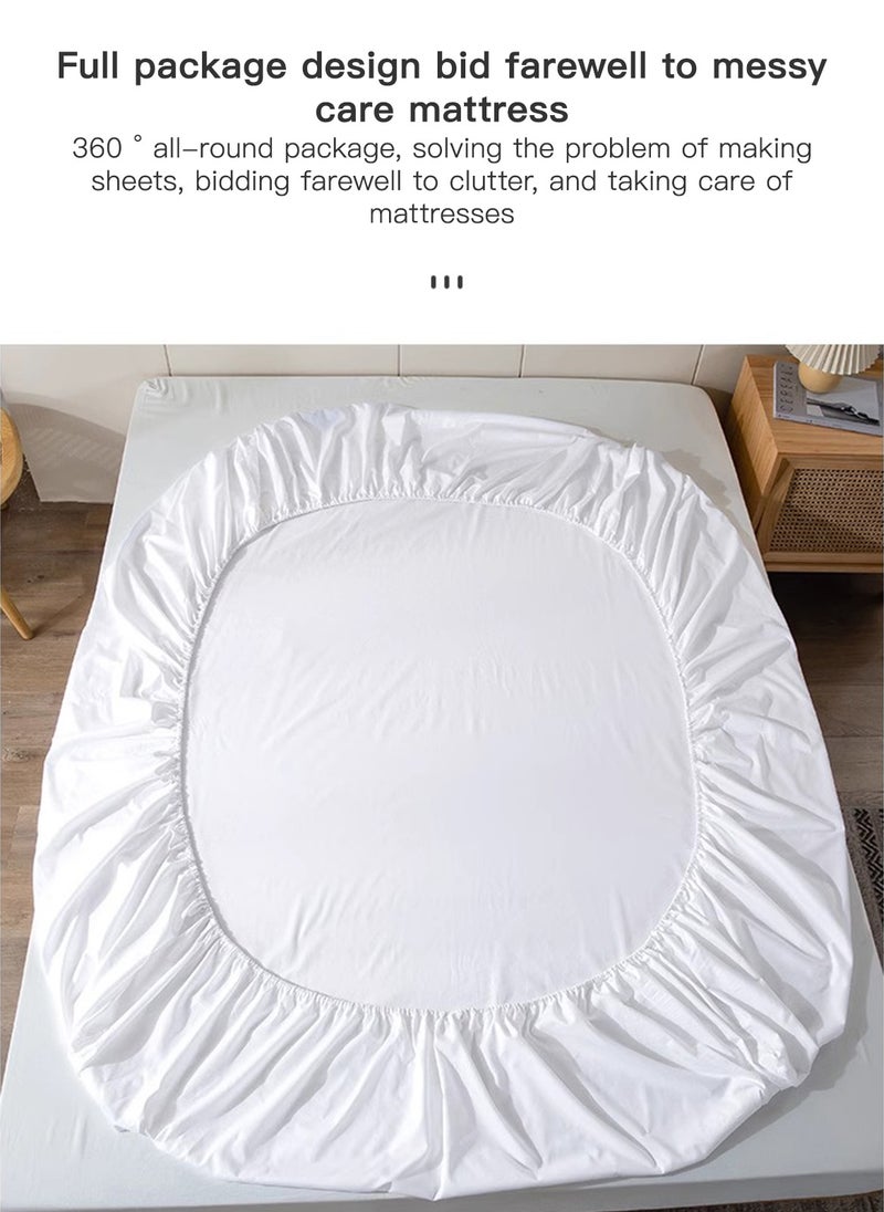 Sharpdo Waterproof Fitted Sheet,Machine Washable,Solid Color Mattress Protector, Urine Care Sheet,Grey - Image 3