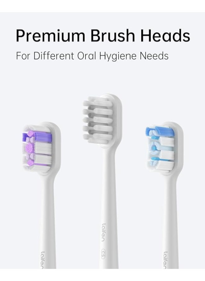 Laifen - Wave Electric Toothbrush, Oscillation And Vibration Sonic for Adults with 3 Brush Heads, IPX7 Waterproof Magnetic Rechargeable Travel Powered - ABS White - Image 1
