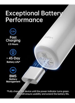 Laifen Wave Electric Toothbrush, Oscillation And Vibration Sonic for Adults with 3 Brush Heads, IPX7 Waterproof Magnetic Rechargeable Travel Powered - ABS White  - Image 4
