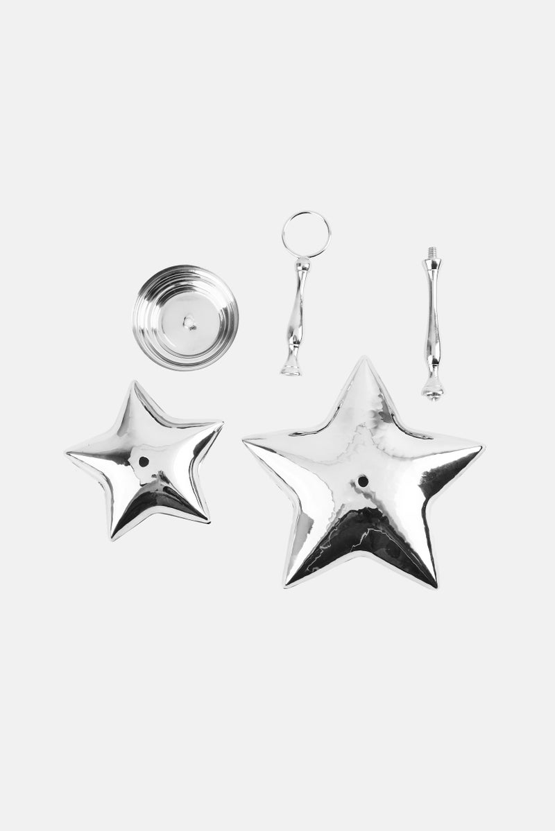 Hoff رف خلفي على شكل نجمة من الفولاذ المقاوم للصدأ، فضي - Image 1