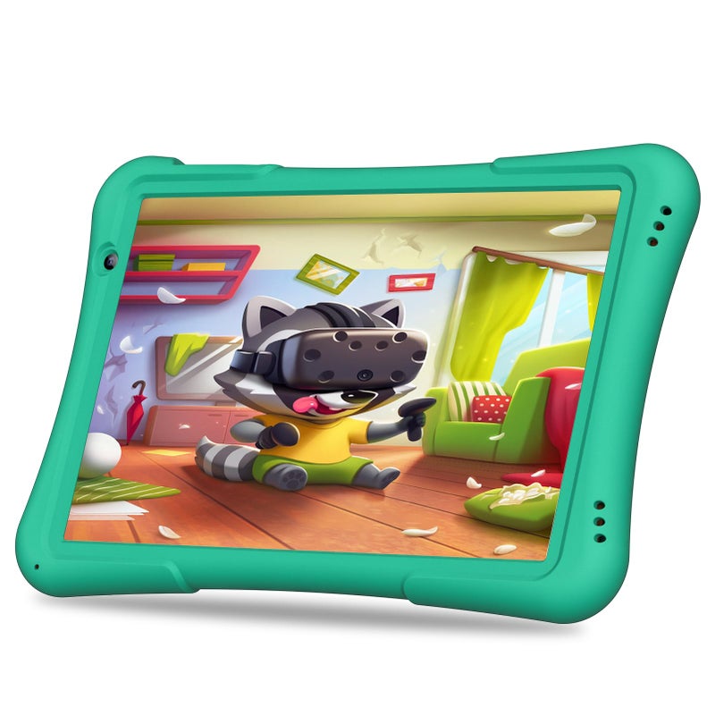 PRITOM 10 inch Kids Tablet Android 12 Tabletas 32GB, Quad-Core, 6000mAh, Large HD IPS Display, WiFi 6, Dual Camera, Bluetooth, Toddler Tablet for Kids Age 3+, Green - Image 1