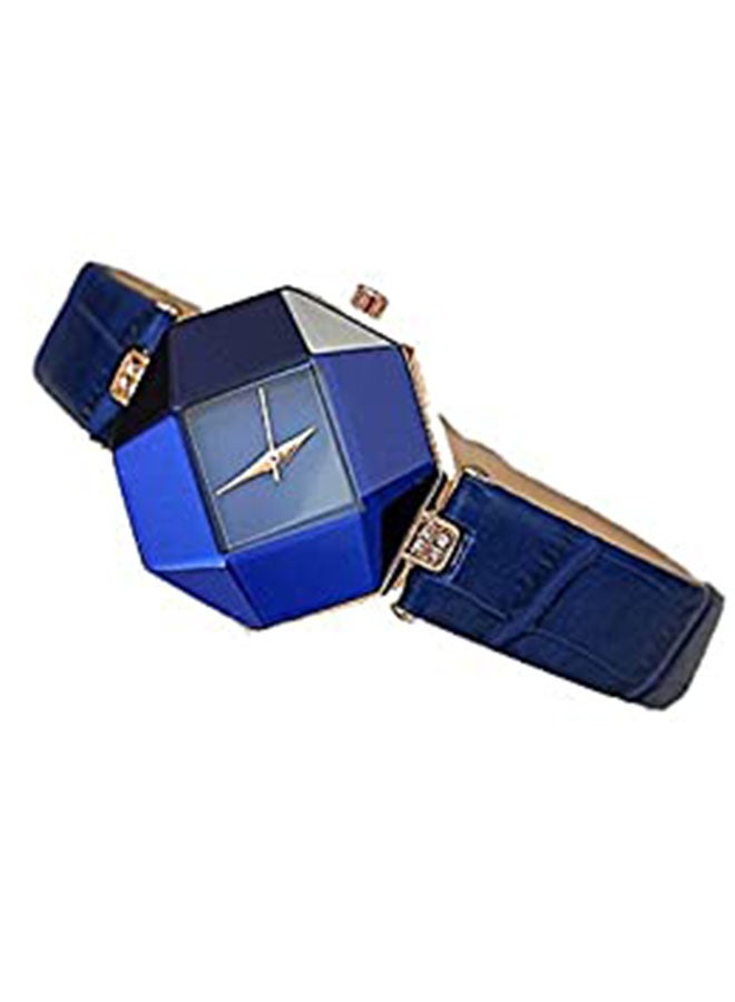 ليشب ساعة نسائية مقاومة للماء بتصميم تناظري ZS570801 - 30 مم - زرقاء - Image 4