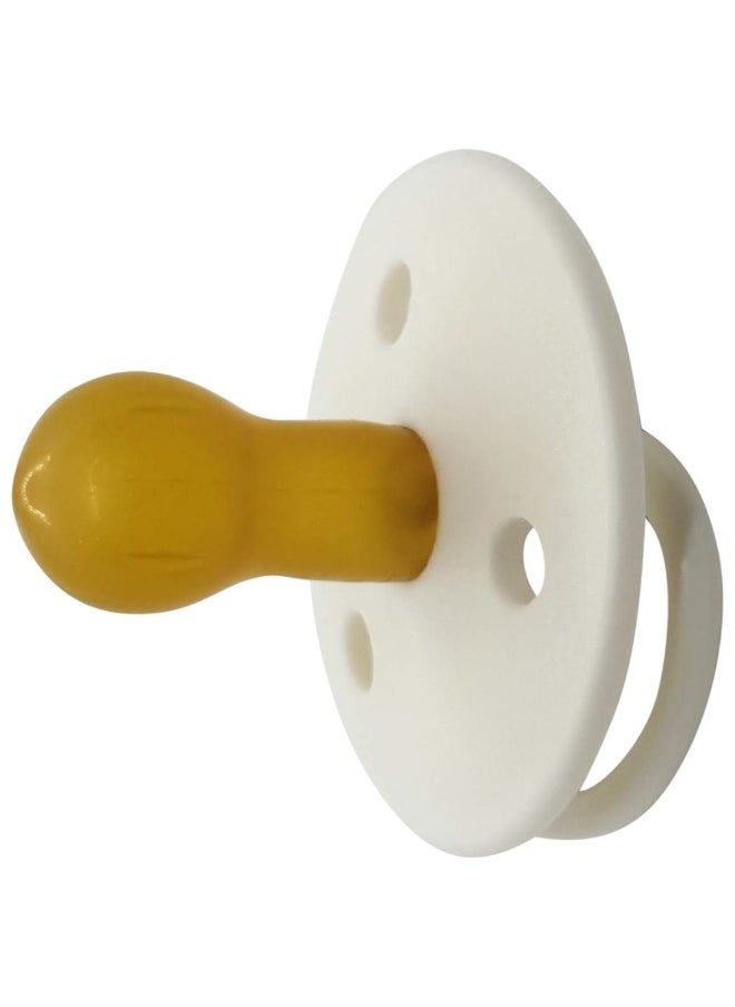Mininor Pack of 2 Baby Round Pacifier Latex, 0 Months +, Snowberry  - Image 1