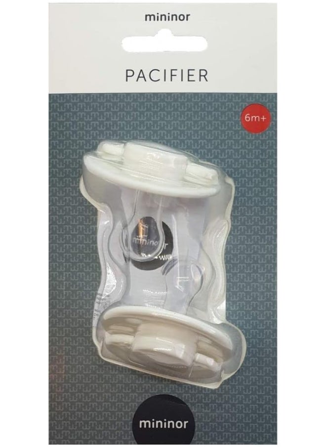 Mininor Pack of 2 Baby Round Pacifier Latex, 0 Months +, Snowberry  - Image 4
