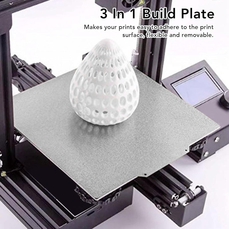 3D Printer Build Plate 257x257mm, Flexible Double Sided Textured PEI Sheet, Spring Steel Bed Plate for P1P P1S, Temperature Removable Print - Image 5