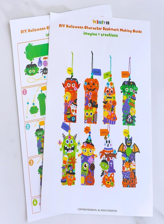 وينلين مجموعة من 24 قطعة من أدوات الحرف اليدوية لعيد الهالوين من Winlyn، حرف يدوية لفصل الخريف، حلوى الذرة، خفاش أشباح، ساحرات، زينة، مجموعات فنية، ملصقات إسفنجية، فنون وحرف يدوية للأطفال، أنشطة صفية، هدايا حفلات الهالوين - Image 3