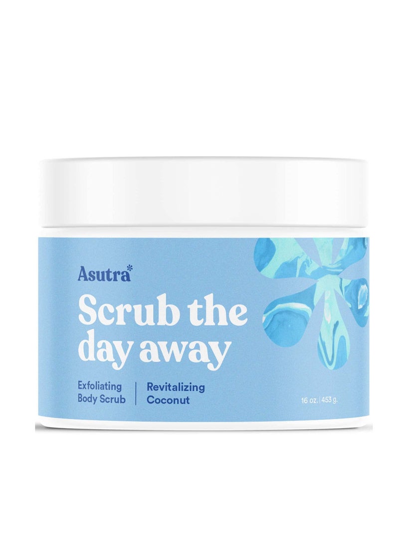 Asutra ASUTRA Dead Sea Salt Essential Oil Body Scrub Exfoliator (Revitalizing Coconut), 16 oz - Ultra Hydrating, Gentle, & Moisturizing - Coconut and Evening Primrose Oils  - Image 1