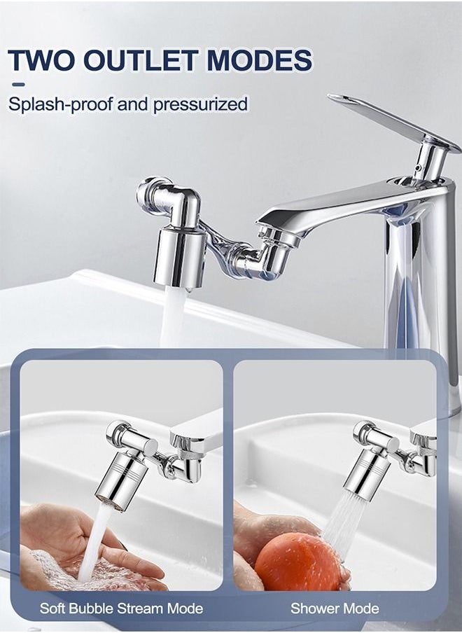 HomarKet - Faucet Extender Aerator 1080° Large-Angle Rotating Universal Splash Filter Faucet with Robotic Arm Sprayer Attachment Swivel Faucet Extender for Bathroom Kitchen Laundry Sink - Image 1