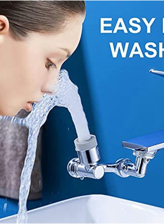 HomarKet - Faucet Extender Aerator 1080° Large-Angle Rotating Universal Splash Filter Faucet with Robotic Arm Sprayer Attachment Swivel Faucet Extender for Bathroom Kitchen Laundry Sink - Image 1