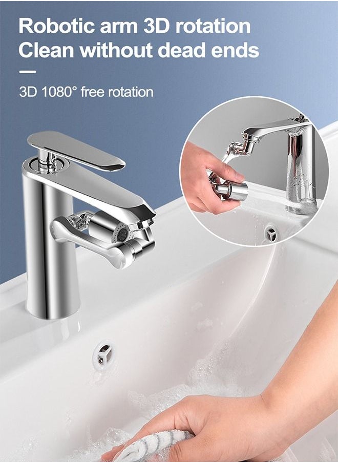 HomarKet - Faucet Extender Aerator 1080° Large-Angle Rotating Universal Splash Filter Faucet with Robotic Arm Sprayer Attachment Swivel Faucet Extender for Bathroom Kitchen Laundry Sink - Image 1