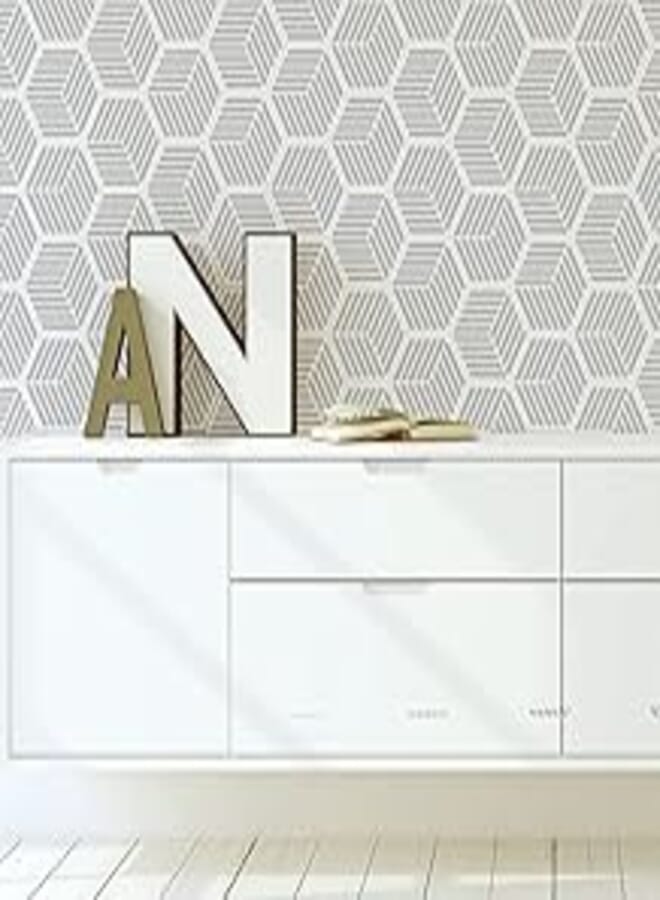 Decorative vinyl wall tiles - Hexagon - shades of gray design (30Pcs 10x10cm per piece) 