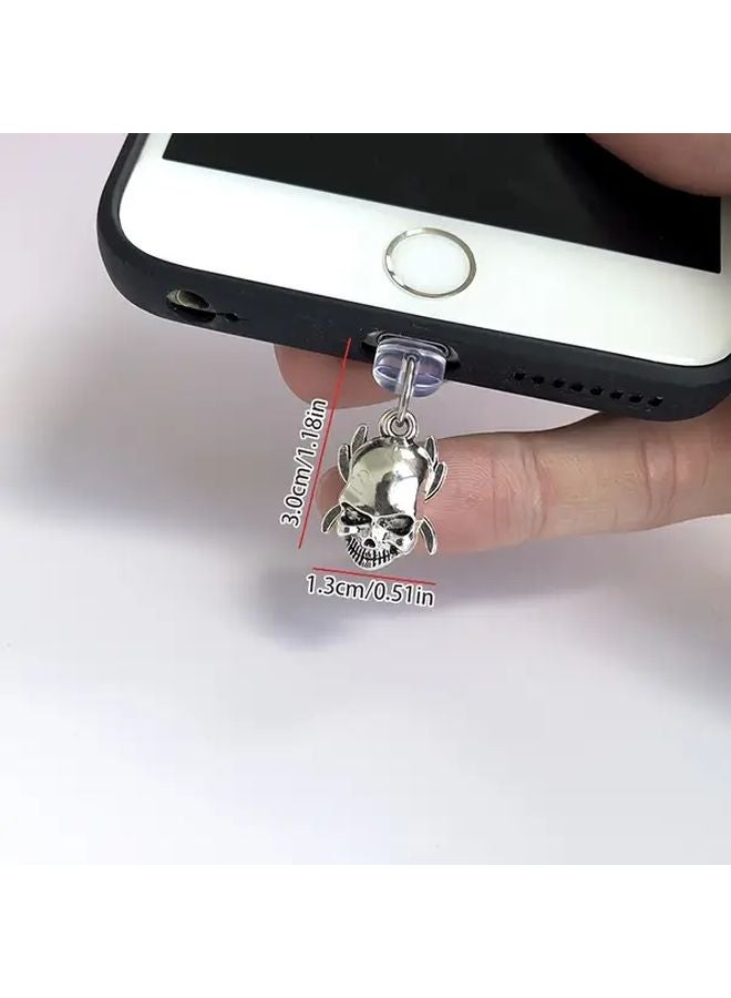 Alloy Spider Skeleton Phone Dust Plug With Rope For Type C Charging Port Halloween Gift - Image 3