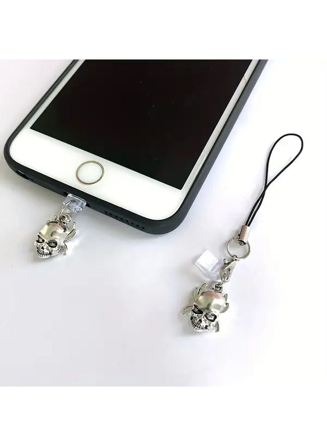 Alloy Spider Skeleton Phone Dust Plug With Rope For Type C Charging Port Halloween Gift - Image 4
