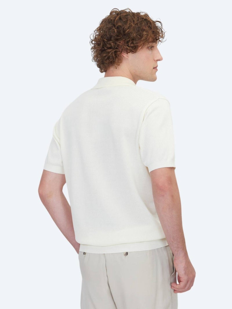 Kip Beige Striped 100% Cotton T-Shirt - Image 5