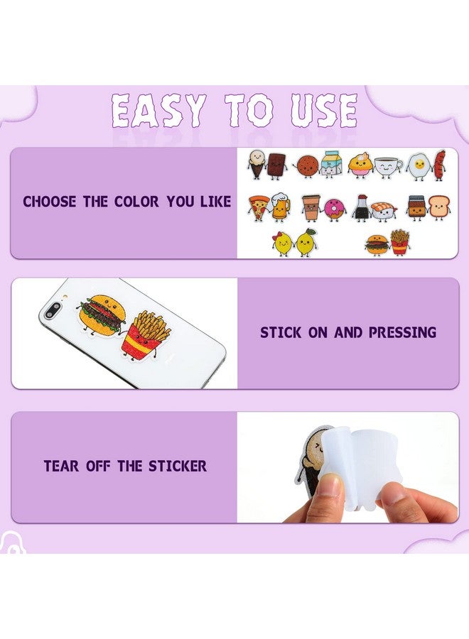 Eersida 50 Pcs Food Theme Silicone Sensory Stickers, Anti Stress Toys for Adults Teens, 10 Styles, 6 x 5 cm/ 2.4 x 2 inches, Classroom, Office Supplies, Mobile, Laptop, Desk Decor - Image 3