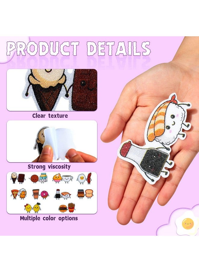 Eersida 50 Pcs Food Theme Silicone Sensory Stickers, Anti Stress Toys for Adults Teens, 10 Styles, 6 x 5 cm/ 2.4 x 2 inches, Classroom, Office Supplies, Mobile, Laptop, Desk Decor - Image 4