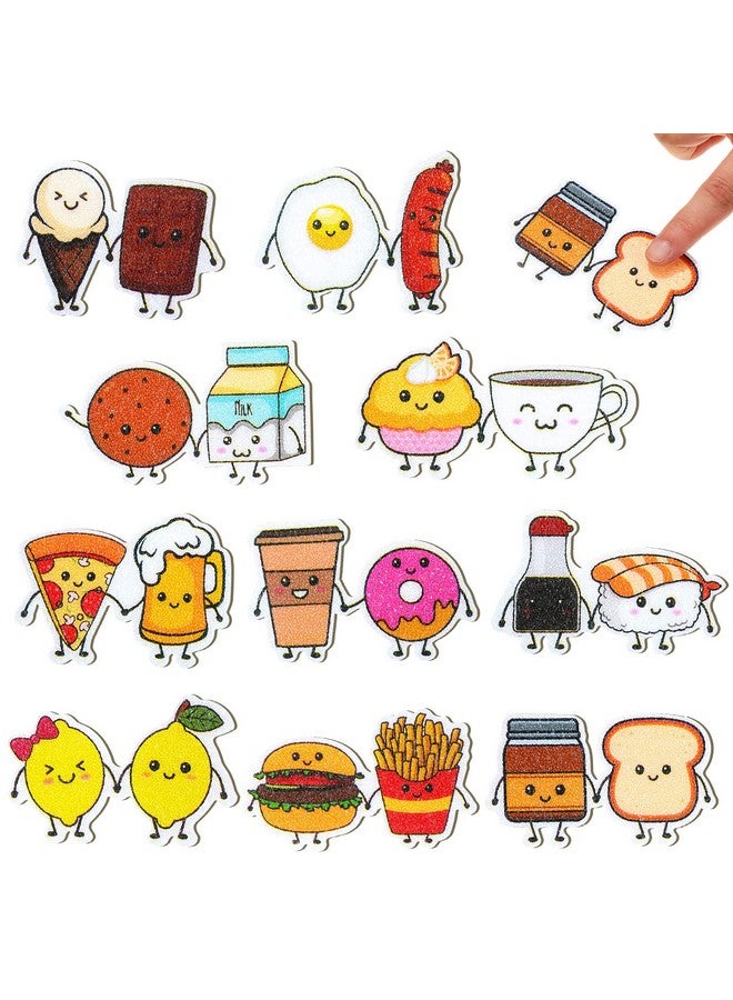 Eersida 50 Pcs Food Theme Silicone Sensory Stickers, Anti Stress Toys for Adults Teens, 10 Styles, 6 x 5 cm/ 2.4 x 2 inches, Classroom, Office Supplies, Mobile, Laptop, Desk Decor - Image 1