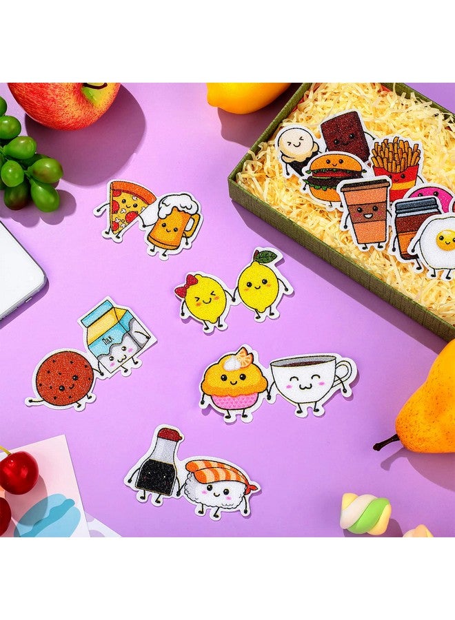 Eersida 50 Pcs Food Theme Silicone Sensory Stickers, Anti Stress Toys for Adults Teens, 10 Styles, 6 x 5 cm/ 2.4 x 2 inches, Classroom, Office Supplies, Mobile, Laptop, Desk Decor - Image 5
