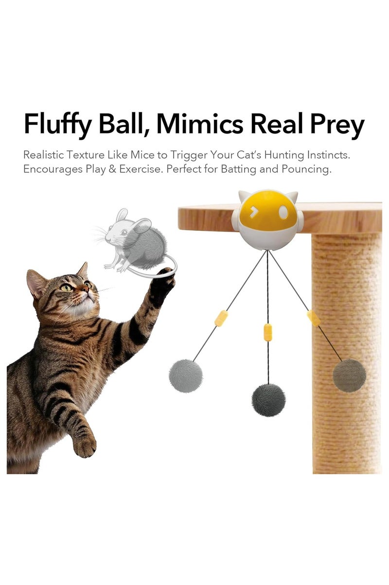 general Automatic moving cat toy with furry ball, indoor cats move randomly, no installation required, battery powered (requires 2 AAA batteries) - Image 5