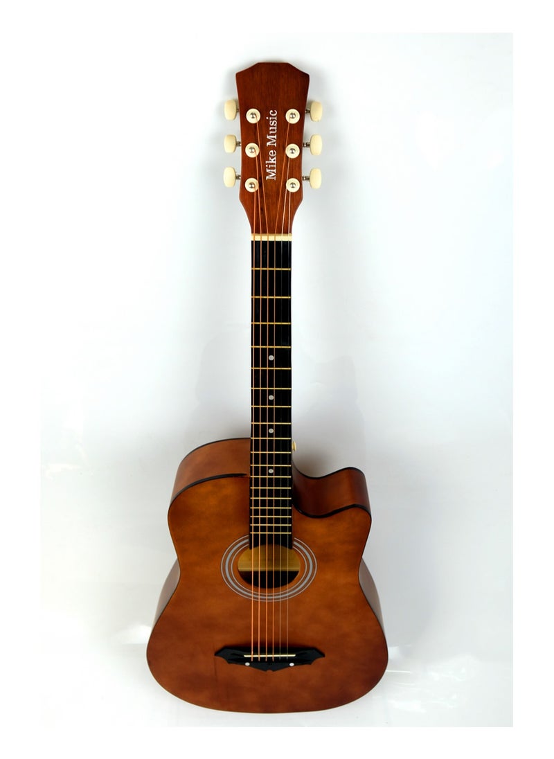 Mike Music - Mike Music 38-Inch Acoustic Guitar with Bag, Strings, Capo, Picks & Strap -Coffee - Image 1